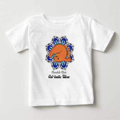 Mandala Meets Cat_tastic Vibes BabyToddler Baby T_Shirt
