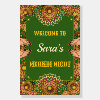 Mandala Mehndi Night Welcome Sign