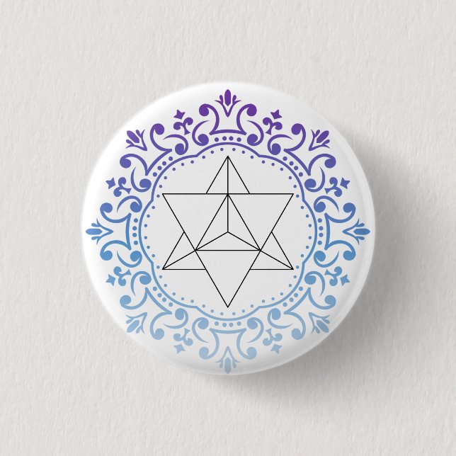 Mandala Merkaba Yoga Spiritual Meditation Button (Front)