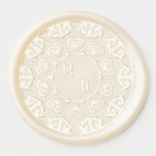 Mandala Monogram Elegant Heart Real Wax Seal Stick Wax Seal Sticker