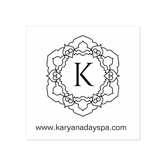 Mandala Monogram Exotic Spa Beauty Henna Rubber St Stamp (Imprint)