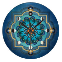 Mandala Moon Phases Wall Clock
