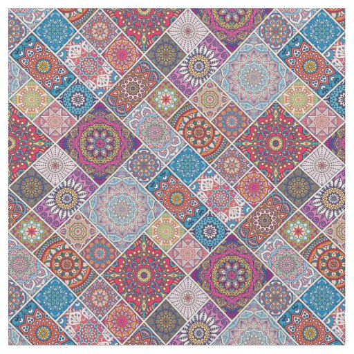 Mandala/Moroccan Tile Pattern Fabric