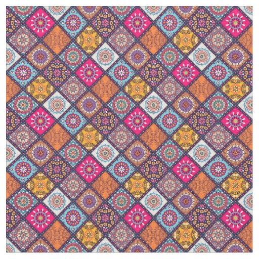 Mandala/Moroccan Tile Pattern Fabric