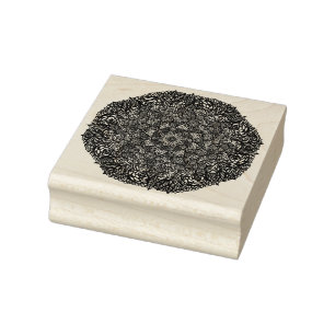 Mandala Nature Floral Bold Blue Floral Geometry Rubber Stamp