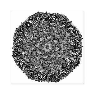 Mandala Nature Floral Rubber Stamp