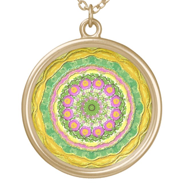 Mandala necklace "The Gold Rush" (Front)