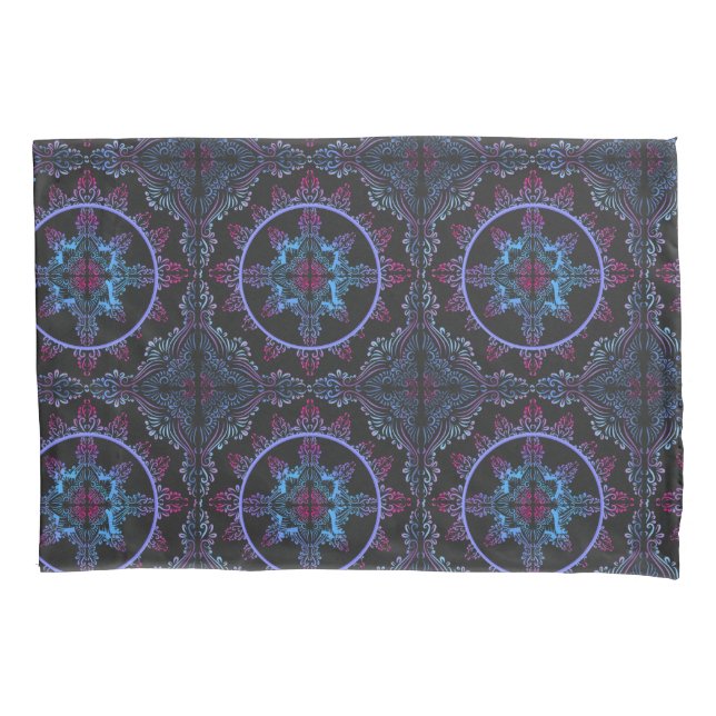 Mandala Night Flower Pillow Case (Front)