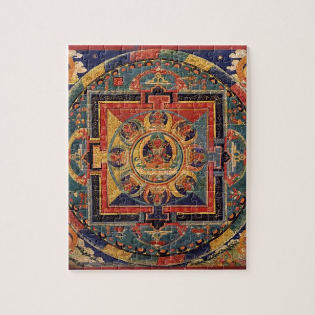 Mandala of Amitayus. 19th century Tibetan school Jigsaw Puzzle (Vertical)