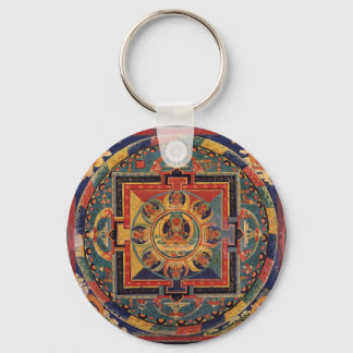 Mandala of Amitayus. 19th century Tibetan school Keychain