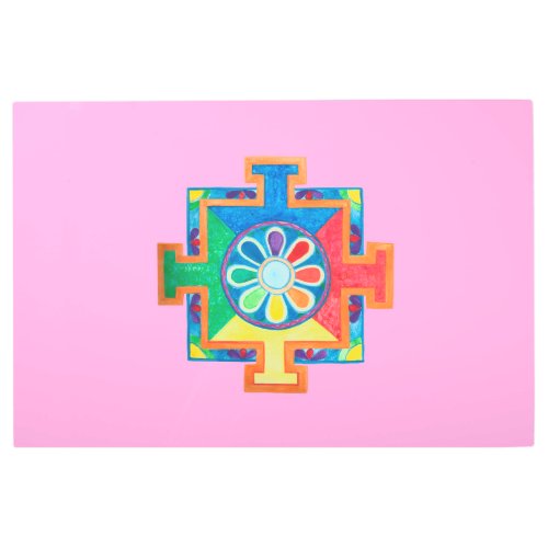 Mandala of Creation Watercolor   Metal Print