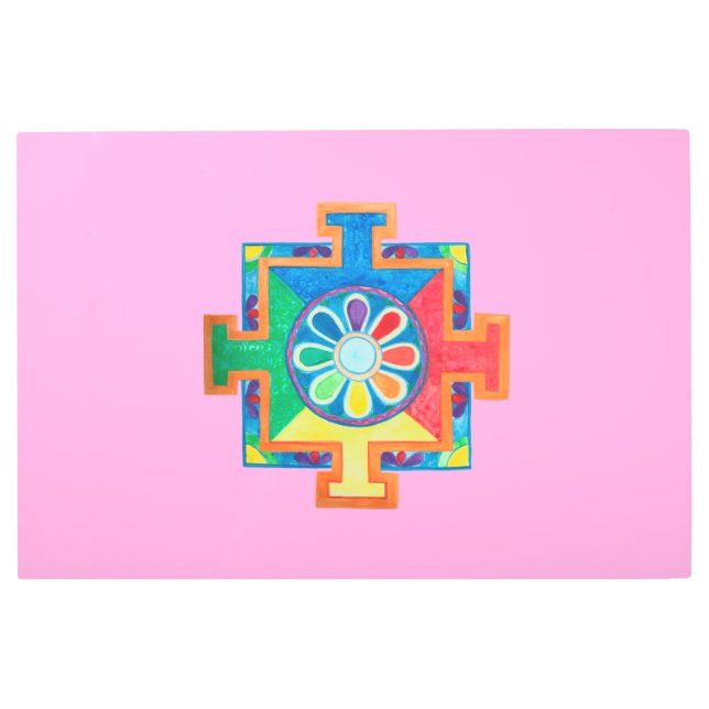 Mandala of Creation Watercolor   Metal Print (Front)