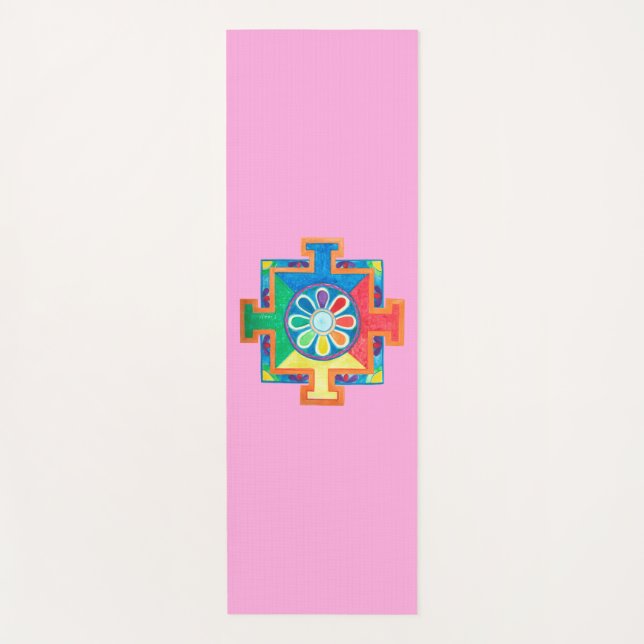 Mandala of Creation Watercolor   Yoga Mat (Front)