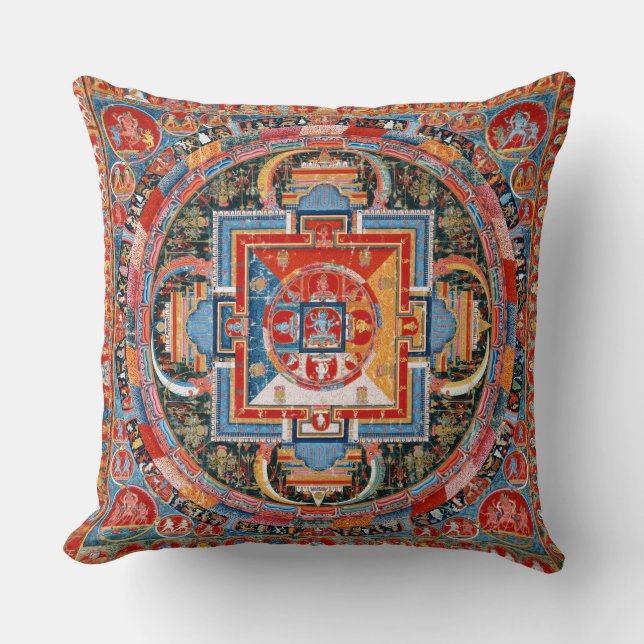 Mandala of Jnanadakini Throw Pillow (Front)