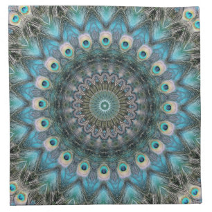 Mandala Of Peacock Eyes Cloth Napkin
