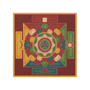 Mandala of the 5 Elements Wood Wall Art