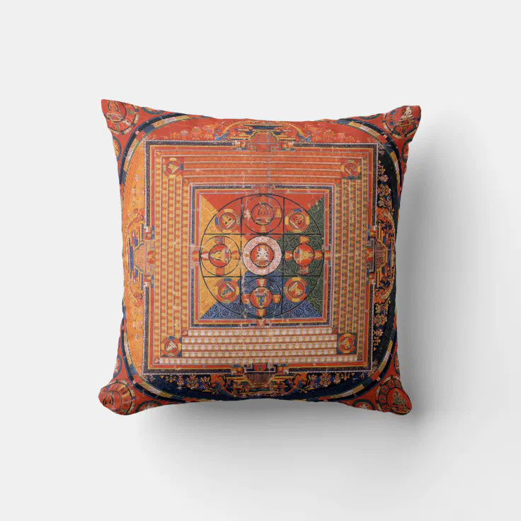 Mandala of Vajradhatu Thangka Throw Pillow | Zazzle