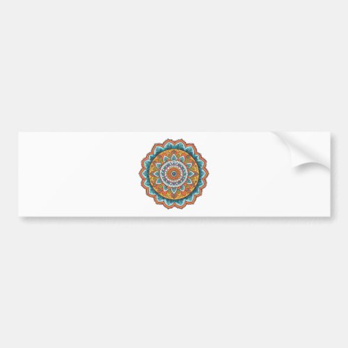 mandala of various colors bumper sticker