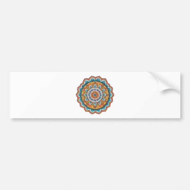 mandala of various colors bumper sticker (Front)