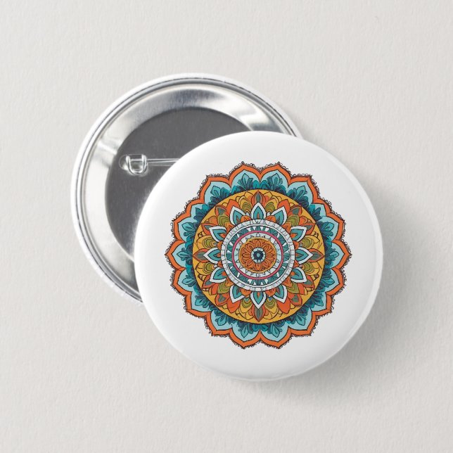 mandala of various colors button (Front & Back)