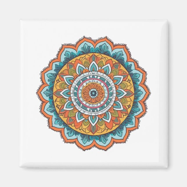 mandala of various colors magnet (Front)