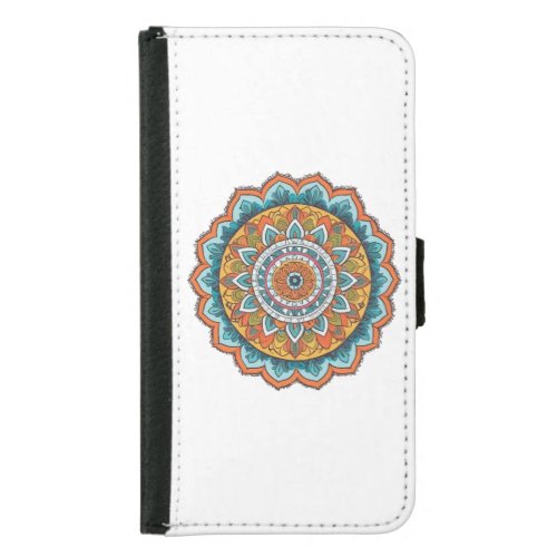 mandala of various colors samsung galaxy s5 wallet case