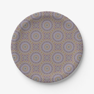 Mandala Of Yellow Roses Paper Plates