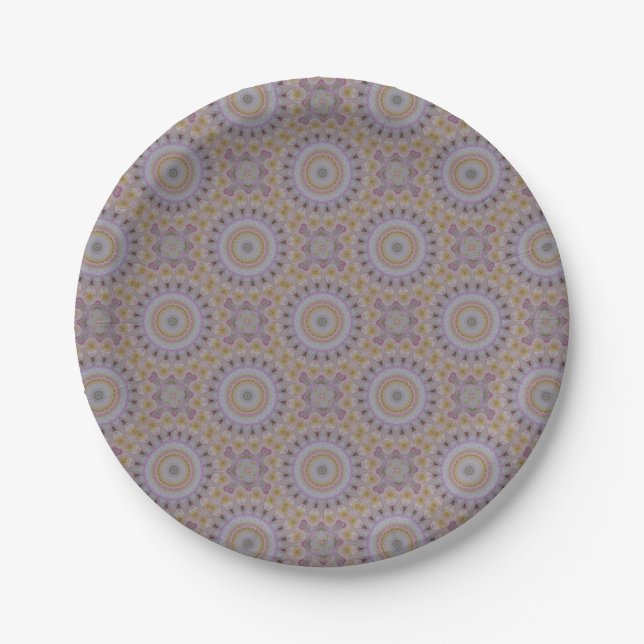 Mandala Of Yellow Roses Paper Plates (Front)