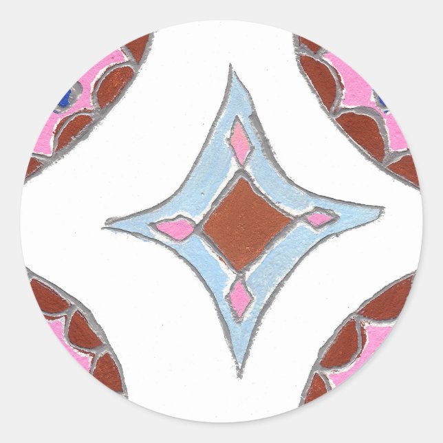 Mandala Oil Painting Art Print Classic Round Sticker (Front)