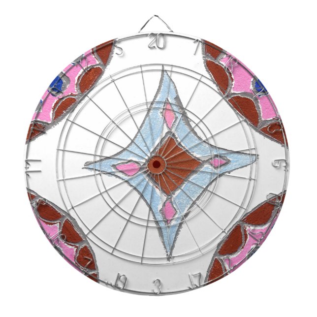 Mandala Oil Painting Art Print Dartboard With Darts (Front)