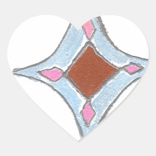Mandala Oil Painting Art Print Heart Sticker