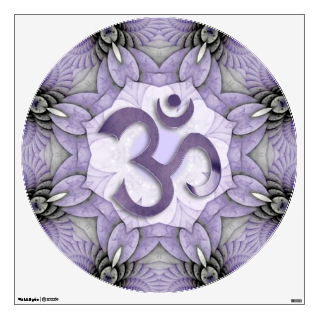 Mandala OM - light violet Wall Sticker (Front)