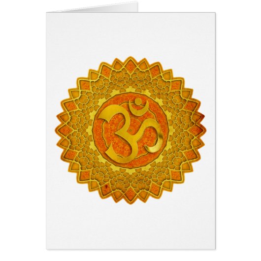 MANDALA OM - orange | make your own background Cards (Front)