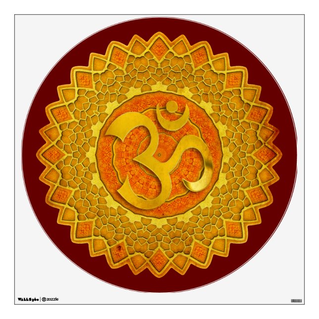 Mandala OM - orange Wall Sticker (Front)