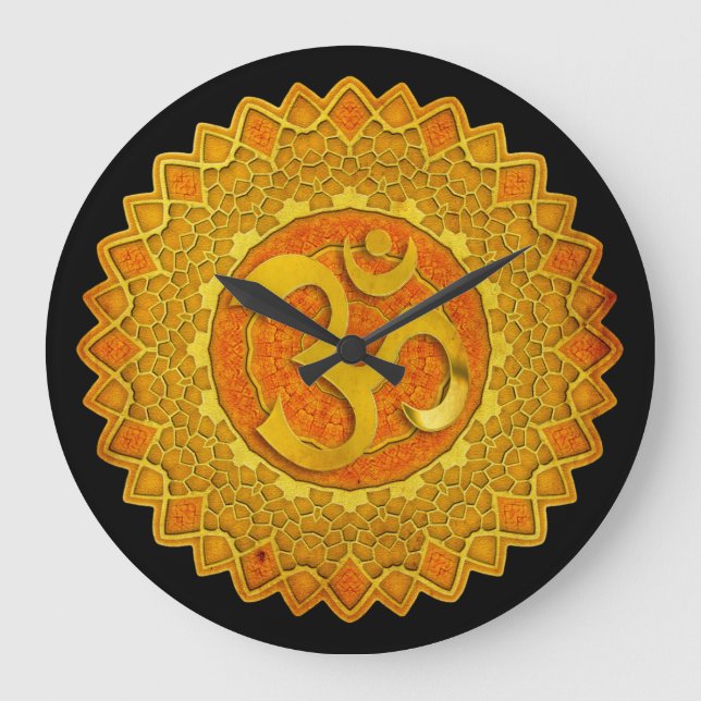 Mandala OM - Spirograph Large Clock (Front)