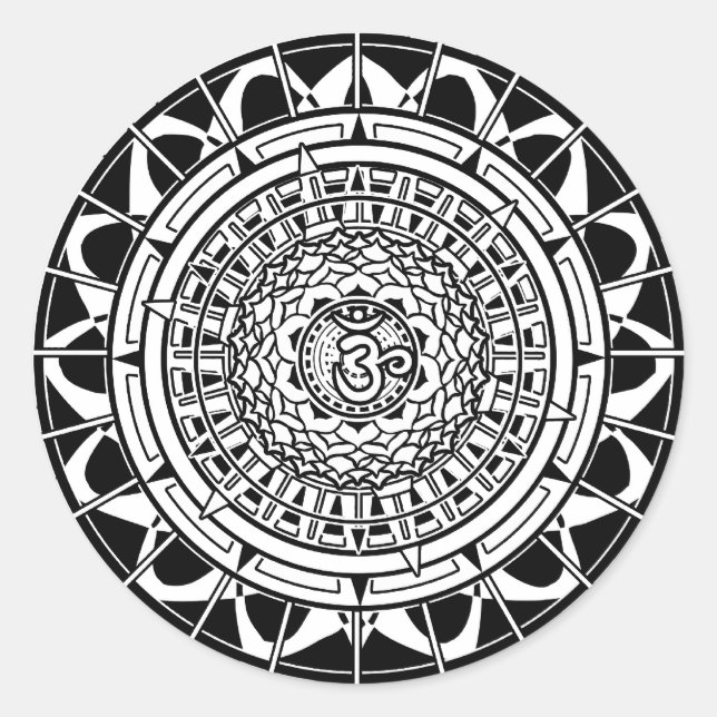 Mandala Om (white) Sticker (Front)