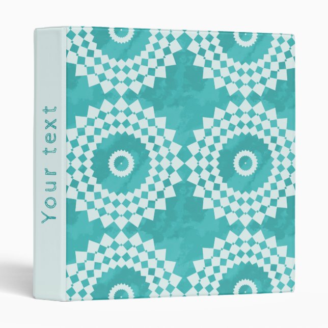Mandala on Abstract Blue Pattern Binder (Front/Spine)