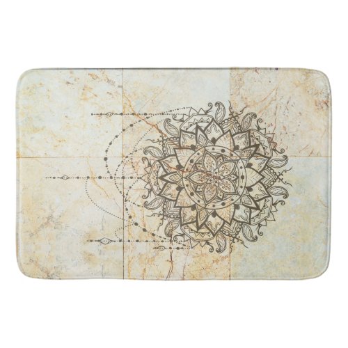 Mandala on Marble  Bath Mat