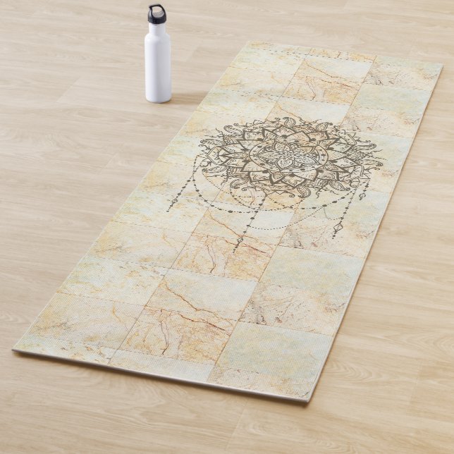 Mandala on Marble  Yoga Mat (In Situ)