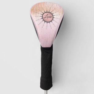 Mandala on Pink Frosted Glass Personalized Golf Head Cover