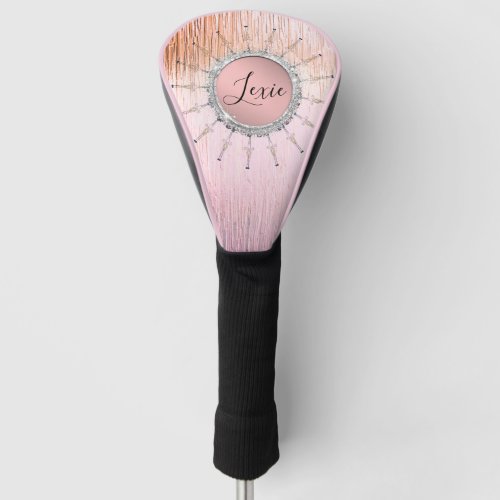  Mandala on Pink Frosted Glass Personalized   Golf Head Cover