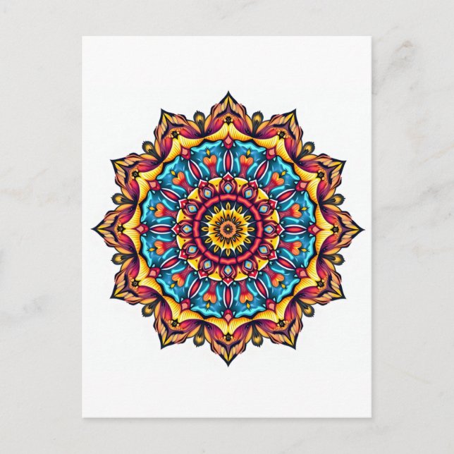 Mandala on white postcard (Front)
