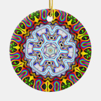 Mandala - Orange and Blue Ceramic Ornament