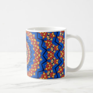 Mandala orange blue coffee mug