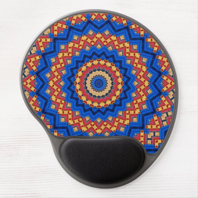 Mandala orange blue gel mouse pad (Front)