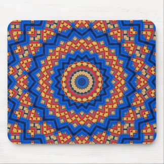 Mandala orange blue mouse pad