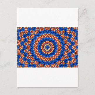 Mandala orange blue postcard