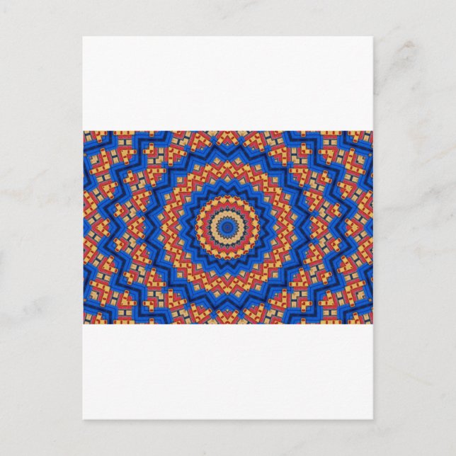 Mandala orange blue postcard (Front)