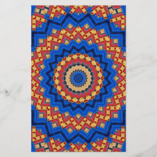 Mandala orange blue stationery