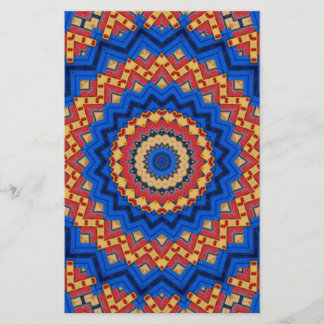 Mandala orange blue stationery